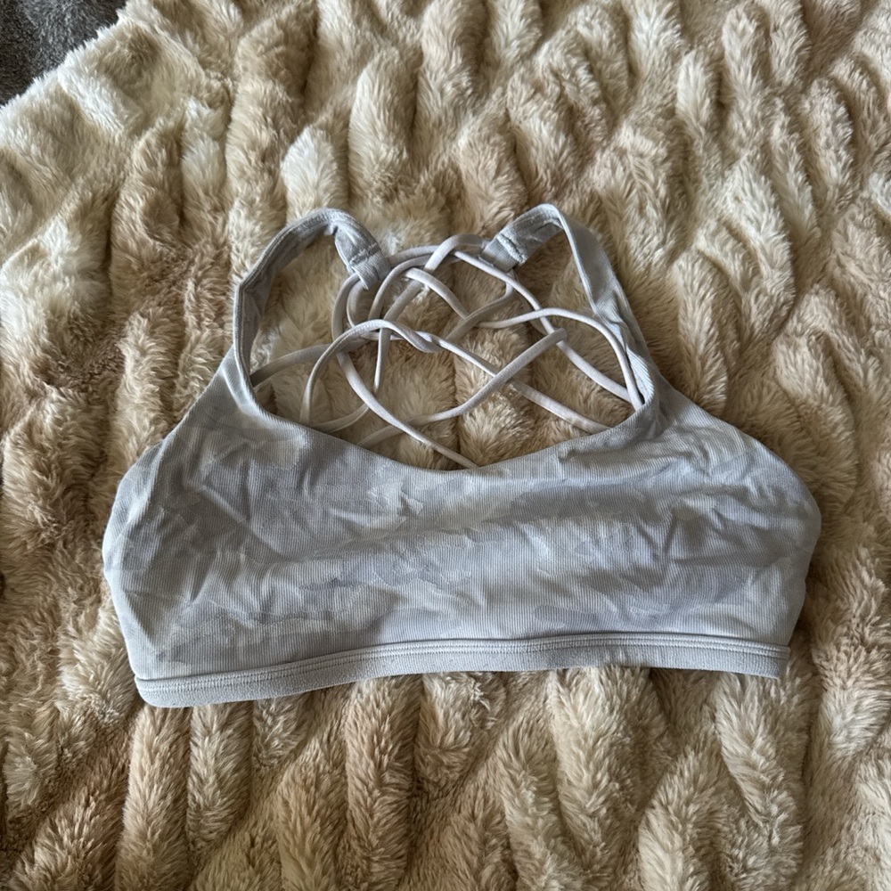 lululemon athletica Light Gray Strappy Back Sports Bra